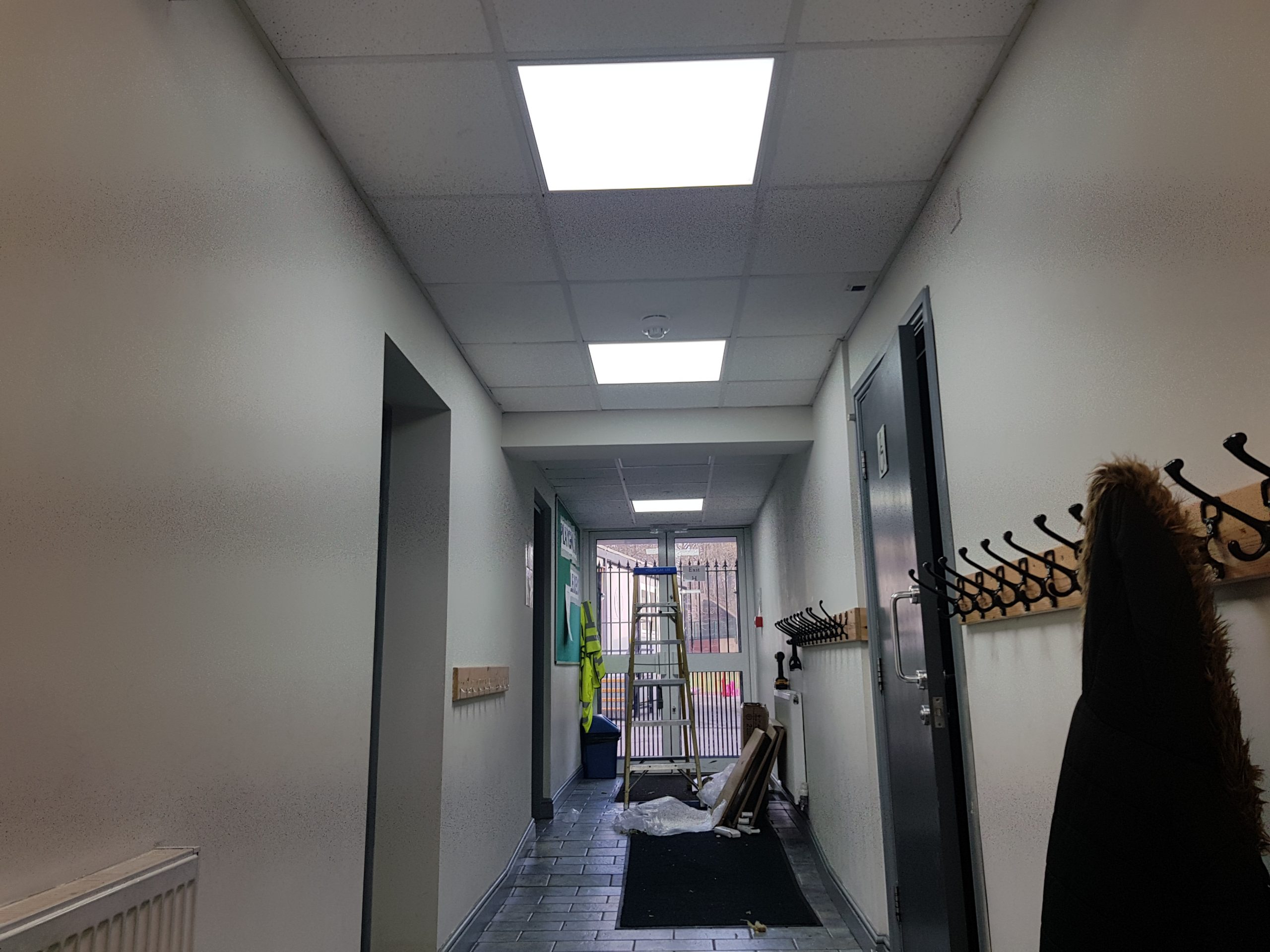 LED Lighting Upgrade School Corridor -Commercial Stoke-on-Trent Electrician
